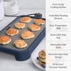 image:imageMartha Stewart 12 x 22 Electric Griddle XL Ceramic NonstickFlat Top Cooking Surface Adjustable Temperature Dial Drip Tray Dishwasher Safe 1500W Fast Even Heating Pancakes amp Eggs Linen CreamIndigo Blue
